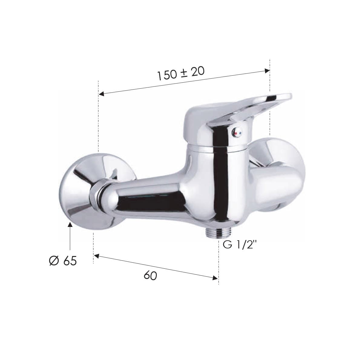 Remer serie Kiss miscelatore per doccia esterno monocomando finitura cromata lucida in Rubinetti per doccia Aloiserw.com - Altomonte, commercioVirtuoso.it