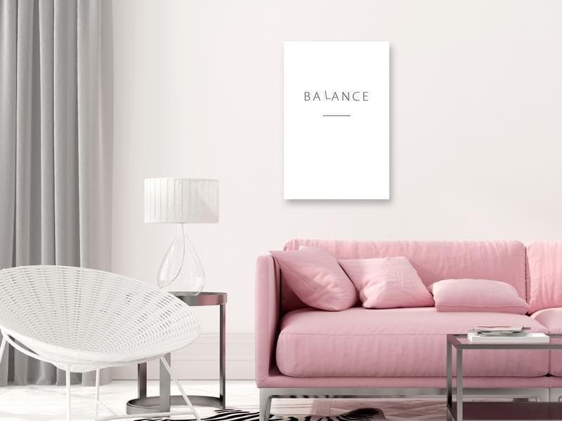 Quadro - Balance of Words (1-part) - Black English Text on White in Poster e stampe Collezione Casa - Trebisacce, commercioVirtuoso.it