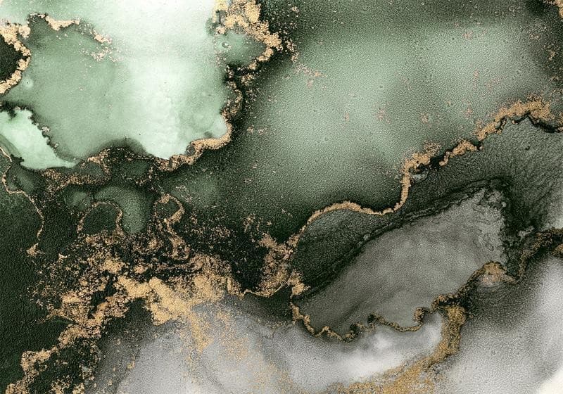 Carta da parati - Green Watercolour - Abstraction Inspired by Marble Structure in Carta da parati Collezione Casa - Trebisacce, commercioVirtuoso.it