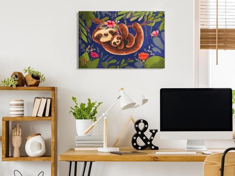 Quadro fai da te - Friendly Sloths in Dipingere con i numeri Collezione Casa - Trebisacce, commercioVirtuoso.it