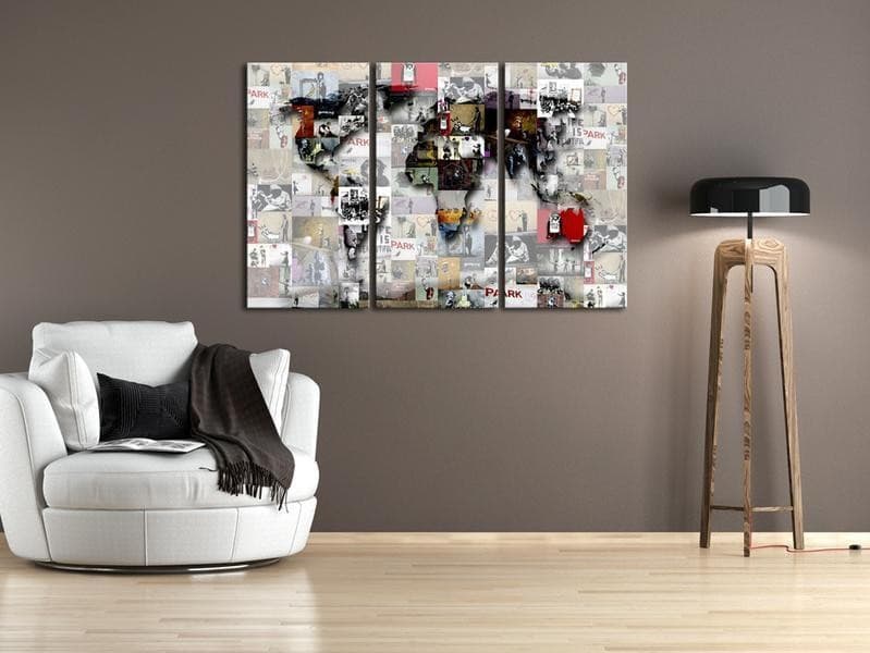 Quadro di sughero - Modern Worlds Map in Bacheche Collezione Casa - Trebisacce, commercioVirtuoso.it
