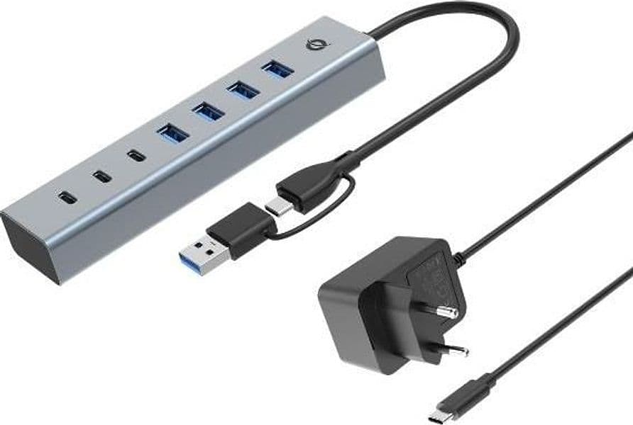 Conceptronic hubbies20gp hub di interfaccia usb 3.2 gen 1 (3.1 gen 1) type-c 5000 mbit/s grigio