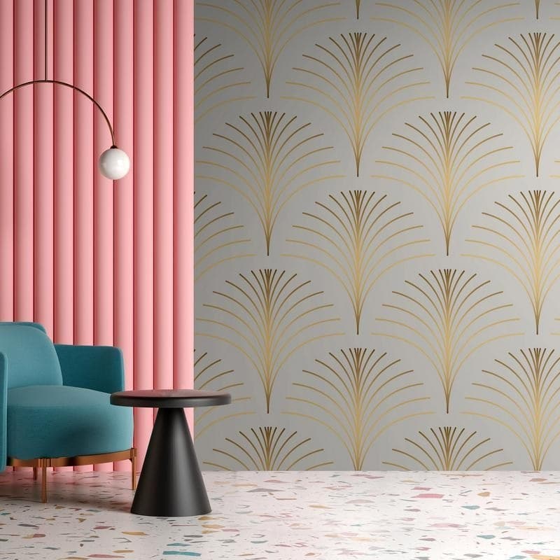 Carta da parati - Gold Linear Pattern on Marble Background in Carta da parati Collezione Casa - Trebisacce, commercioVirtuoso.it