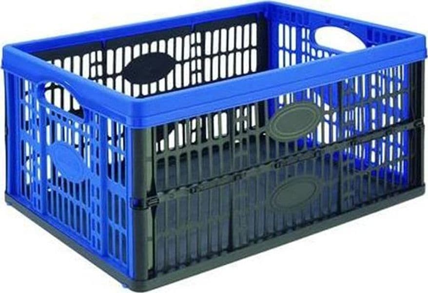 CESTO PIEGHEVOLE VOILA' COLORE NERO/AZZURRO - - cm.47,5x35x4,3-23,6h. lt.32 - in prodotto EuroStore07 - Alatri, commercioVirtuoso.it