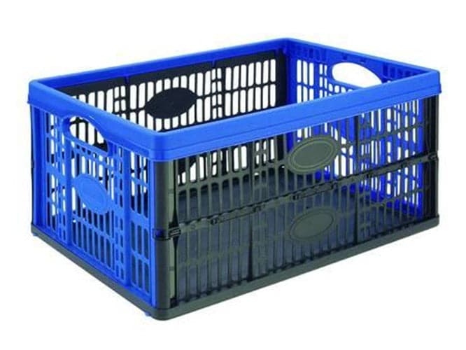 CESTO PIEGHEVOLE VOILA' COLORE NERO/AZZURRO - - cm.47,5x35x4,3-23,6h. lt.32 - in prodotto EuroStore07 - Alatri, commercioVirtuoso.it