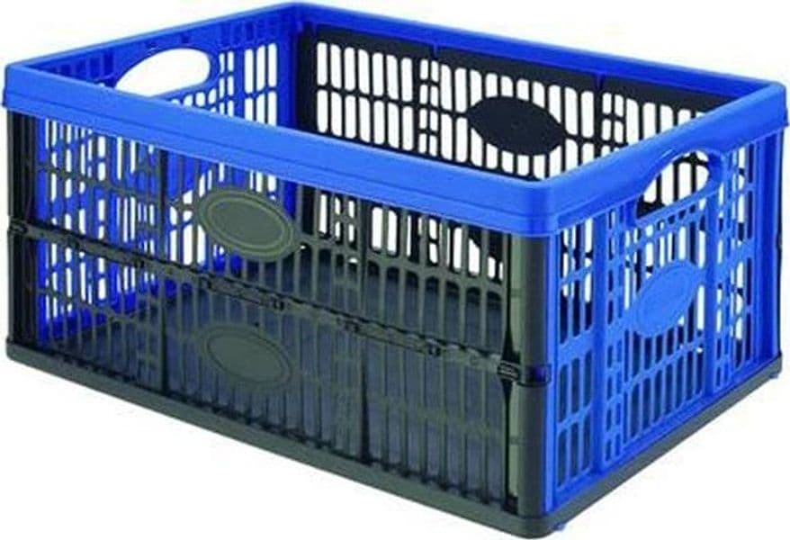 CESTO PIEGHEVOLE VOILA' COLORE NERO/AZZURRO - - cm.47,5x35x4,3-23,6h. lt.32 - in prodotto EuroStore07 - Alatri, commercioVirtuoso.it