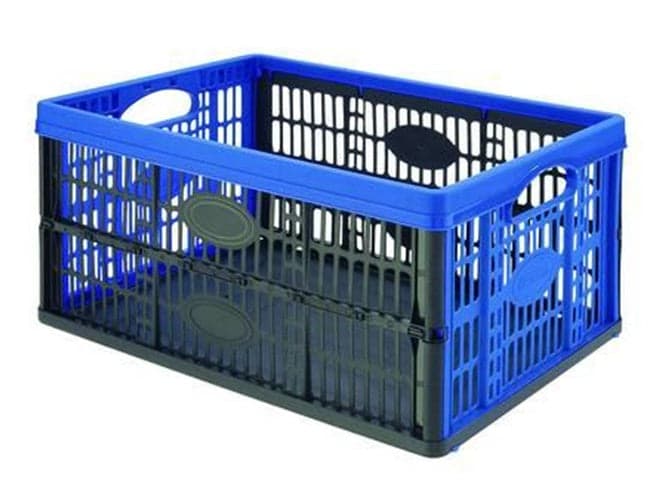 CESTO PIEGHEVOLE VOILA' COLORE NERO/AZZURRO - - cm.47,5x35x4,3-23,6h. lt.32 - in prodotto EuroStore07 - Alatri, commercioVirtuoso.it