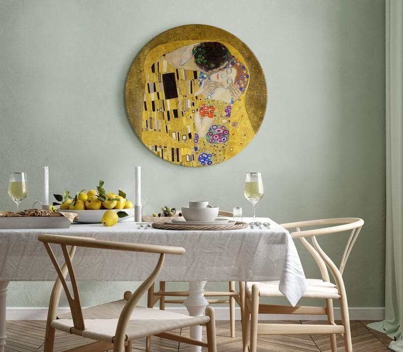 Quadro rotondo - Kiss - Gustav Klimt - A Couple in Love in a Passionate Embrace in Poster e stampe Collezione Casa - Trebisacce, commercioVirtuoso.it