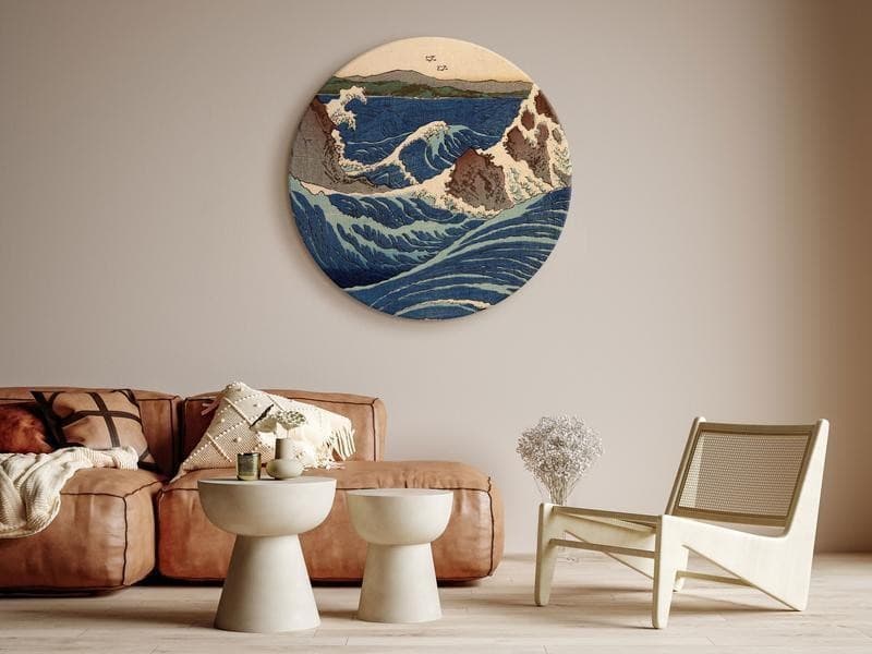 Quadro rotondo - Woodcut Utagawa Hiroshige - Great Blue Wave in Poster e stampe Collezione Casa - Trebisacce, commercioVirtuoso.it