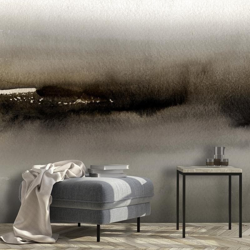Carta da parati - Diuna - abstract modern painting in grey with black pattern in Carta da parati Collezione Casa - Trebisacce, commercioVirtuoso.it