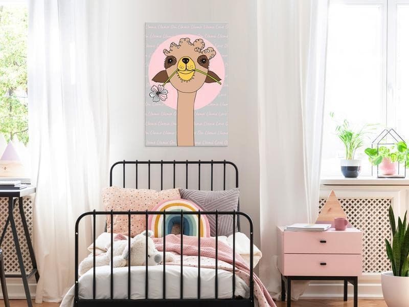 Quadro - Happy Llama (1 Part) Vertical in Poster e stampe Collezione Casa - Trebisacce, commercioVirtuoso.it