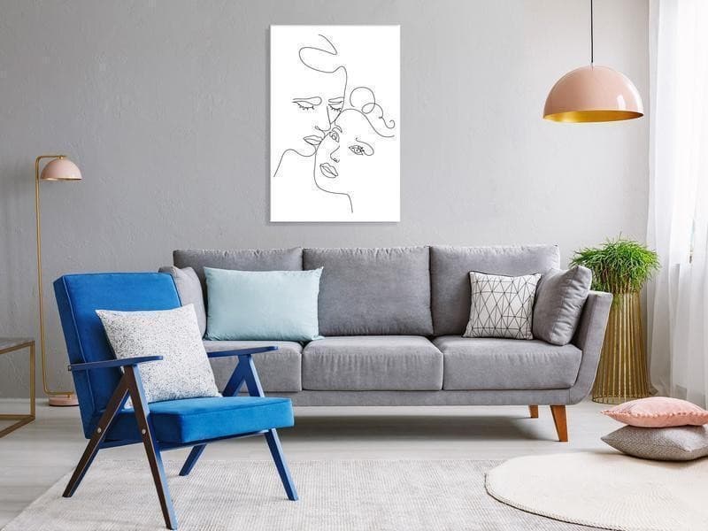 Quadro - Couple in Black and White (1-part) - Romantic Kiss Moment in Poster e stampe Collezione Casa - Trebisacce, commercioVirtuoso.it