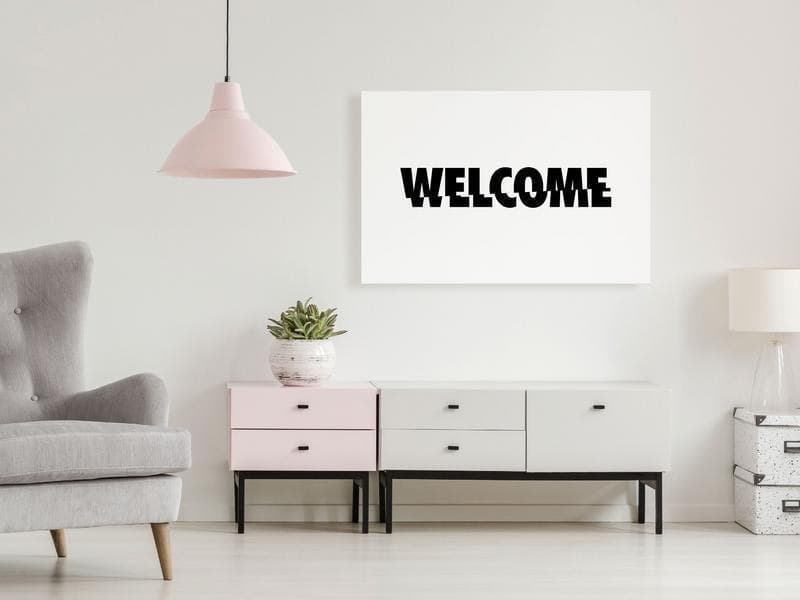 Quadro - Welcome (1 Part) Wide in Poster e stampe Collezione Casa - Trebisacce, commercioVirtuoso.it