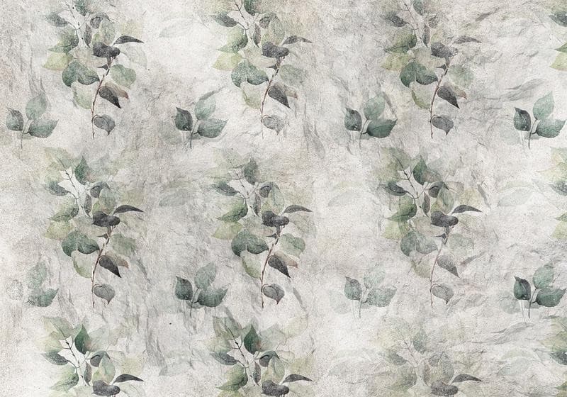 Carta da parati - Statue of nature - plant motif with green leaves with grey patterns in Carta da parati Collezione Casa - Trebisacce, commercioVirtuoso.it