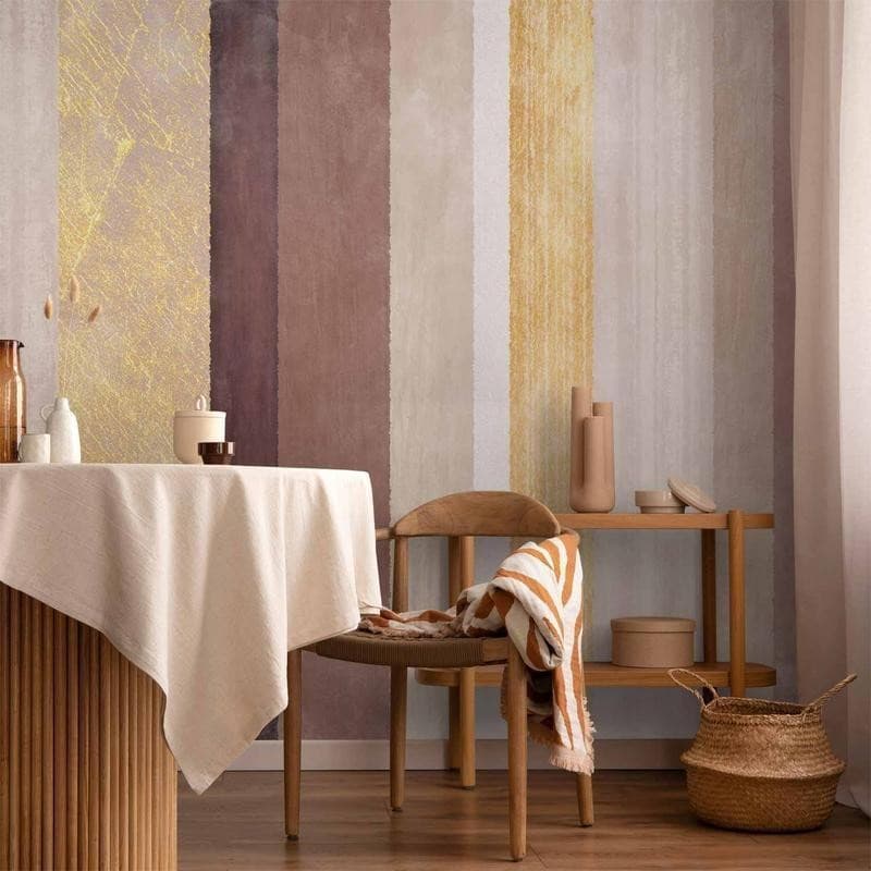 Carta da parati Linee verticali oro e marroni in Carta da parati Collezione Casa - Trebisacce, commercioVirtuoso.it