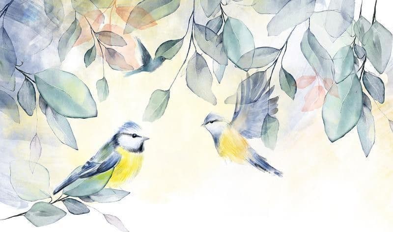 Carta da parati - Colorful Titmouse in Carta da parati Collezione Casa - Trebisacce, commercioVirtuoso.it