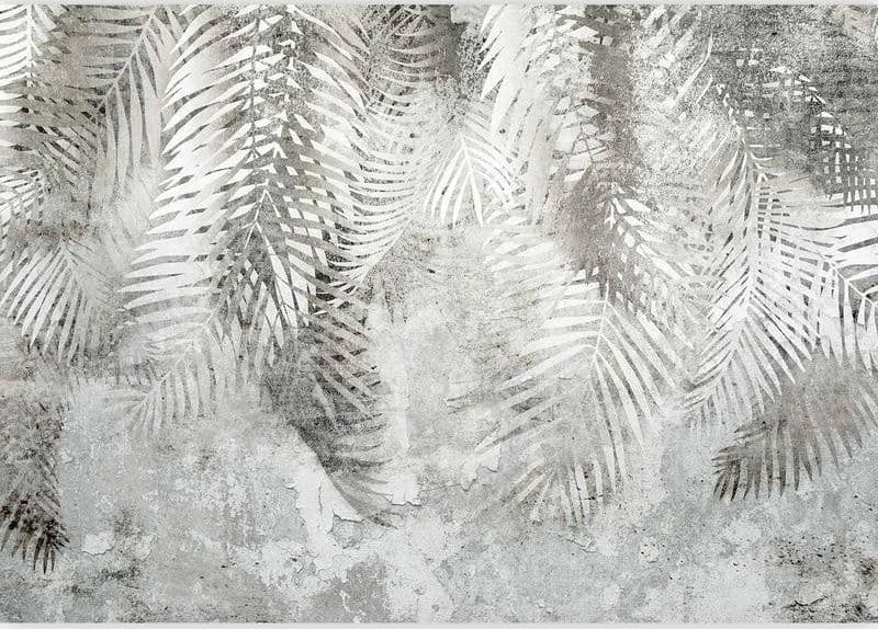 Carta da parati - Light and shadow - grey and white composition with floral motif and pattern in Carta da parati Collezione Casa - Trebisacce, commercioVirtuoso.it