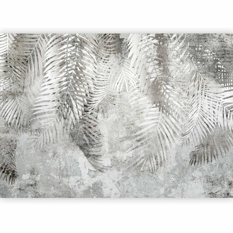 Carta da parati - Light and shadow - grey and white composition with floral motif and pattern in Carta da parati Collezione Casa - Trebisacce, commercioVirtuoso.it