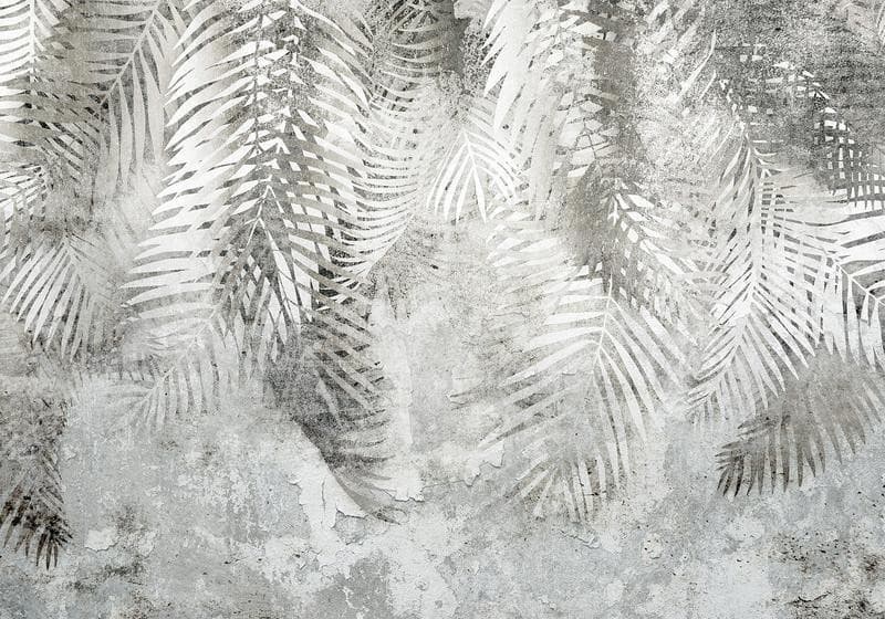 Carta da parati - Light and shadow - grey and white composition with floral motif and pattern in Carta da parati Collezione Casa - Trebisacce, commercioVirtuoso.it