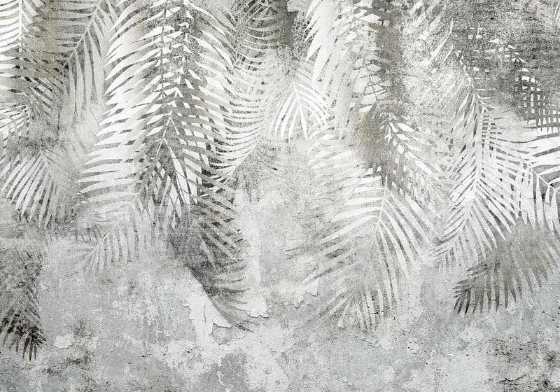 Carta da parati - Light and shadow - grey and white composition with floral motif and pattern in Carta da parati Collezione Casa - Trebisacce, commercioVirtuoso.it