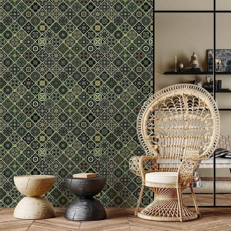 Tappezzeria murale - Olive Mosaic in Carta da parati Collezione Casa - Trebisacce, commercioVirtuoso.it