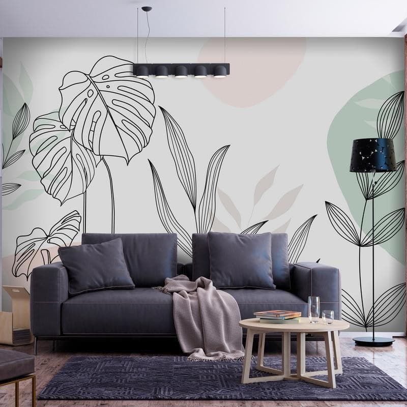 Carta da parati - Leaves in Pastels in Carta da parati Collezione Casa - Trebisacce, commercioVirtuoso.it