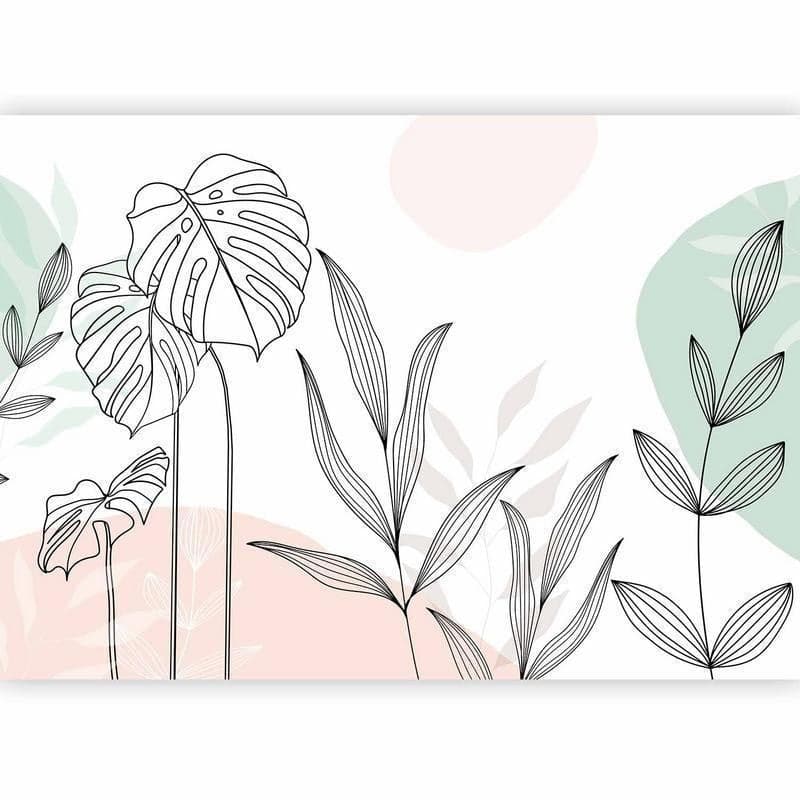 Carta da parati - Leaves in Pastels in Carta da parati Collezione Casa - Trebisacce, commercioVirtuoso.it