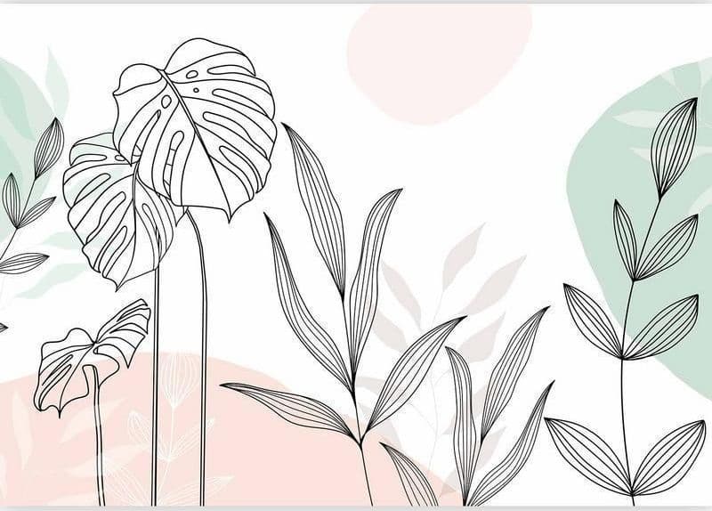 Carta da parati - Leaves in Pastels in Carta da parati Collezione Casa - Trebisacce, commercioVirtuoso.it