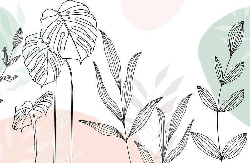 Carta da parati - Leaves in Pastels in Carta da parati Collezione Casa - Trebisacce, commercioVirtuoso.it