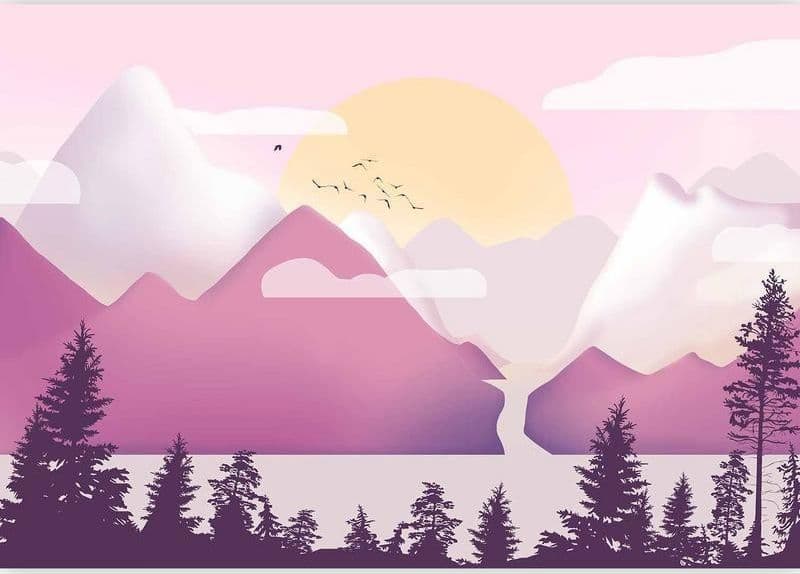 Carta da parati - Landscape at Sunset - Third Variant in Carta da parati Collezione Casa - Trebisacce, commercioVirtuoso.it