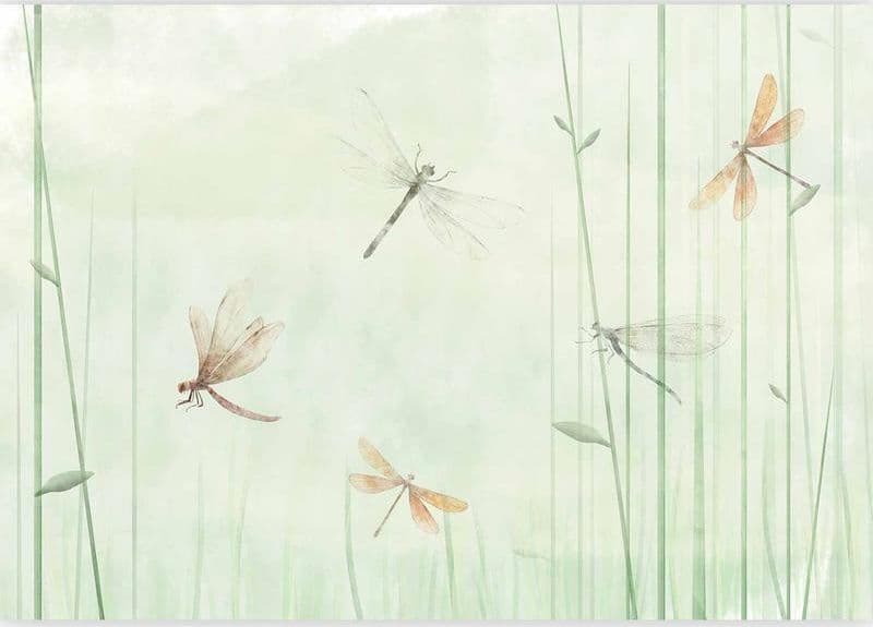 Carta da parati - Dragonflies in the Meadow in Carta da parati Collezione Casa - Trebisacce, commercioVirtuoso.it