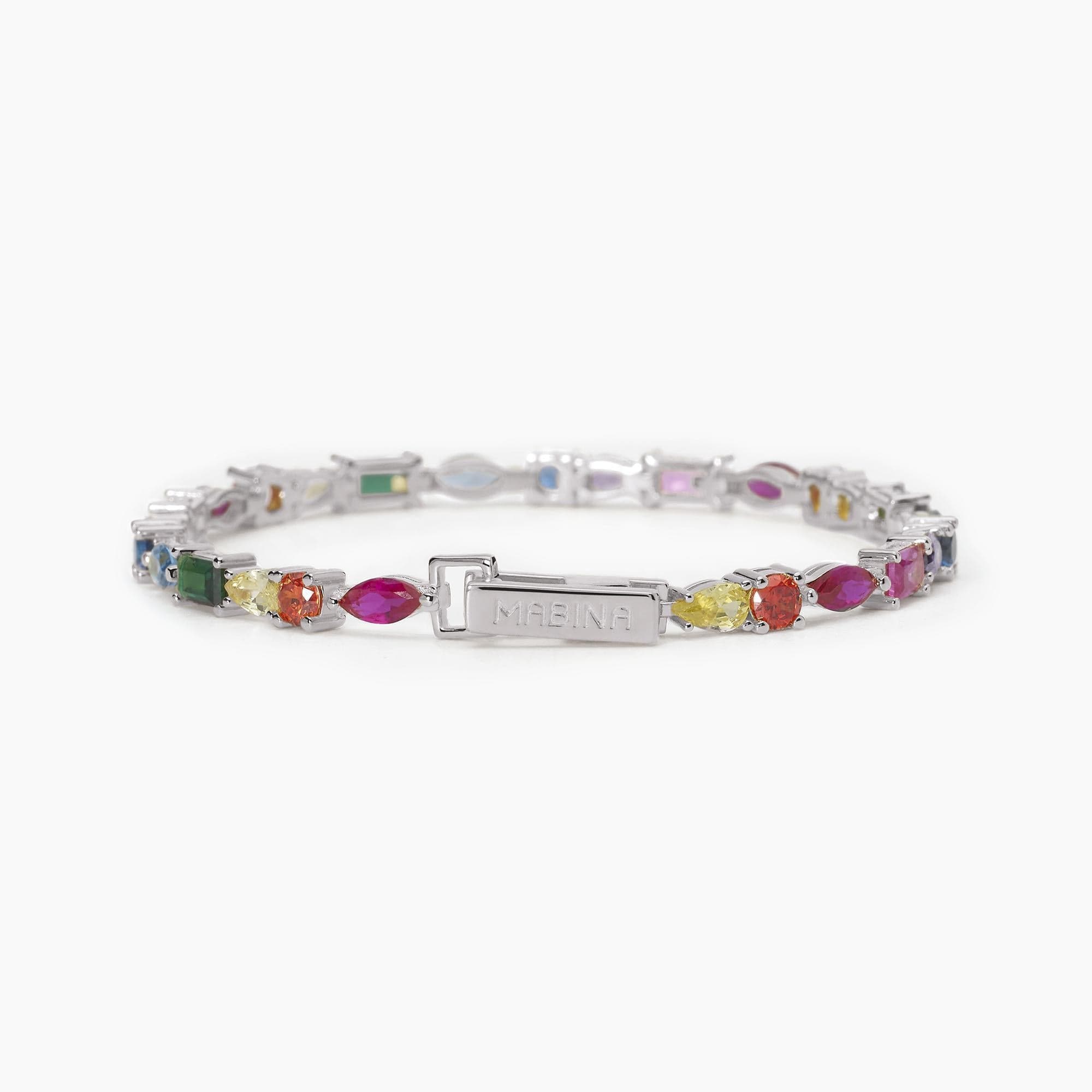 MABINA  -  Bracciale multicolor con catena forzatina RAINBOW