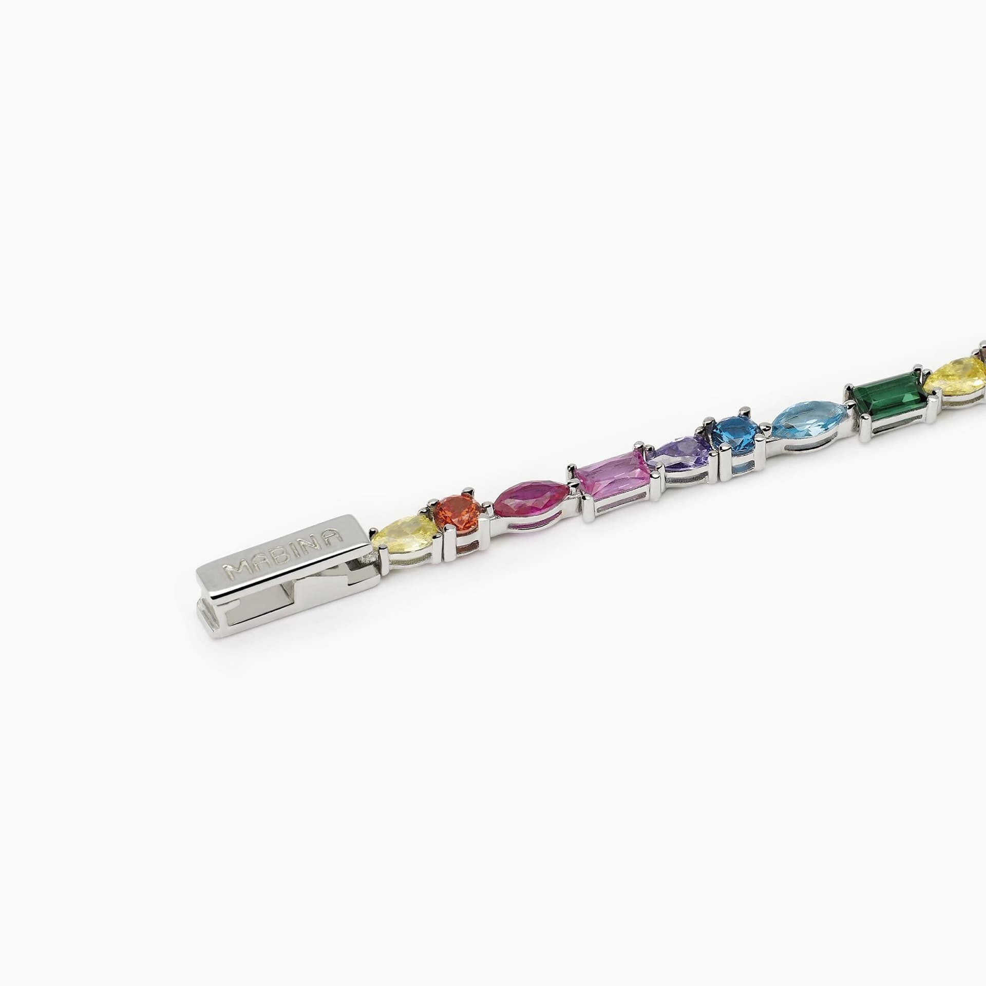 MABINA  -  Bracciale multicolor con catena forzatina RAINBOW in Bracciali Alba Gioielli - Casoria, commercioVirtuoso.it
