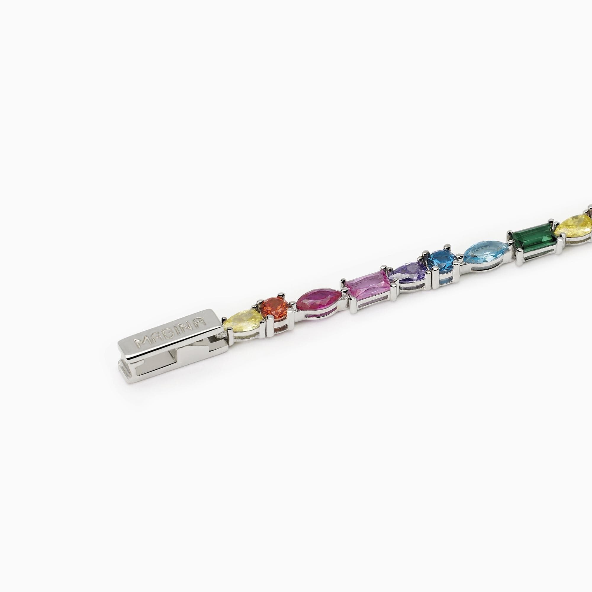 MABINA  -  Bracciale multicolor con catena forzatina RAINBOW in Bracciali Alba Gioielli - Casoria, commercioVirtuoso.it