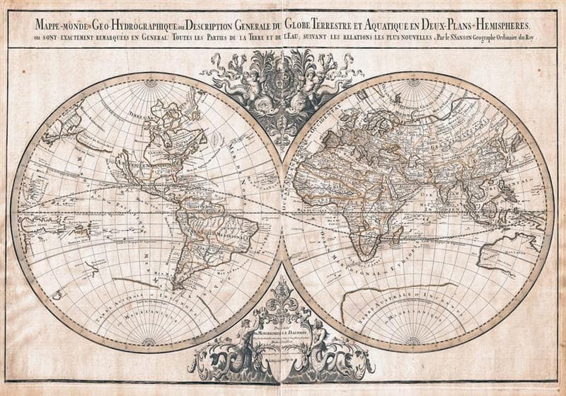 Carta da parati - Mappe-Monde Geo-Hydrographique in Carta da parati Collezione Casa - Trebisacce, commercioVirtuoso.it