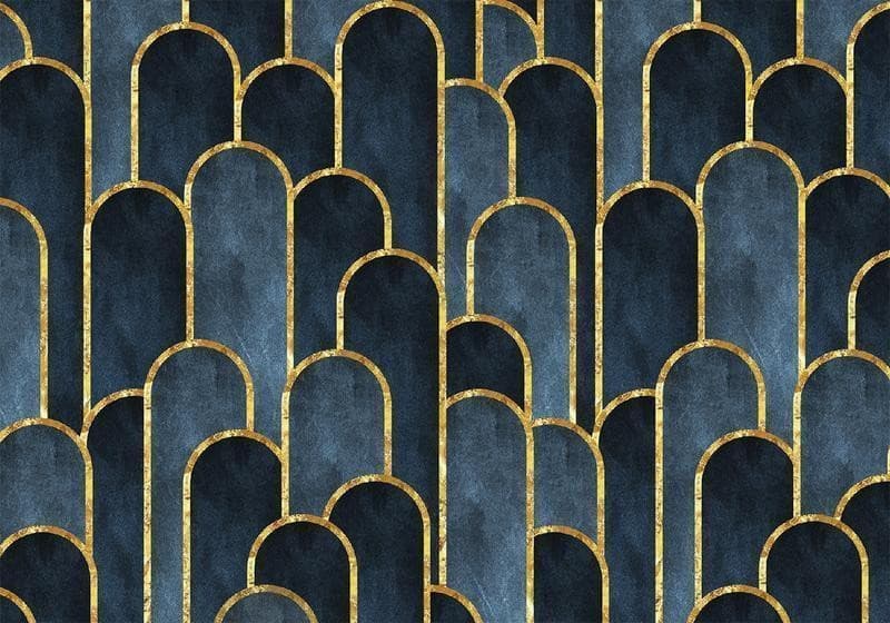 Carta da parati - Gold and Navy Blue Pattern in Carta da parati Collezione Casa - Trebisacce, commercioVirtuoso.it