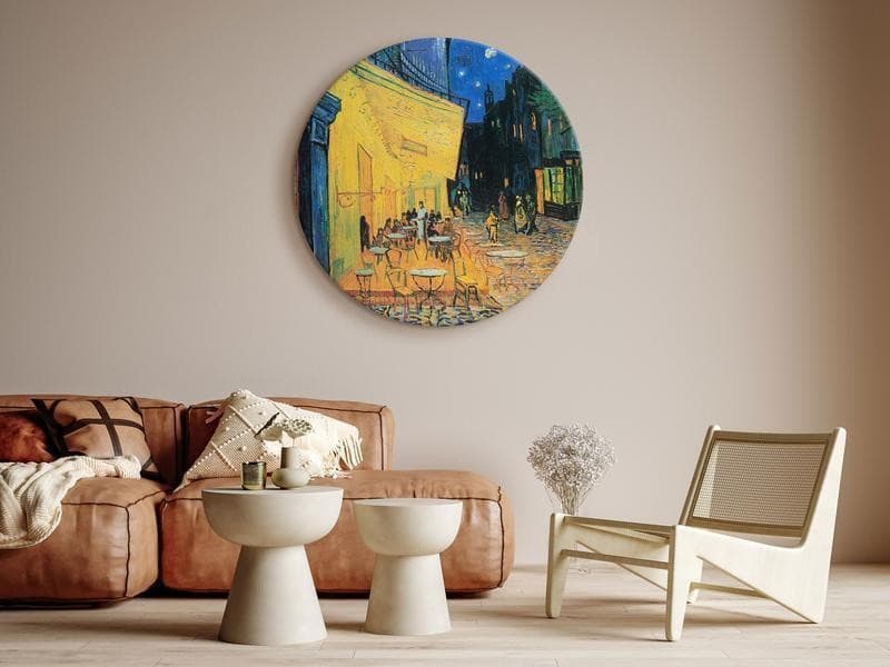 Quadro rotondo - Café Terrace at Night, Vincent Van Gogh - View of a French Street in Poster e stampe Collezione Casa - Trebisacce, commercioVirtuoso.it
