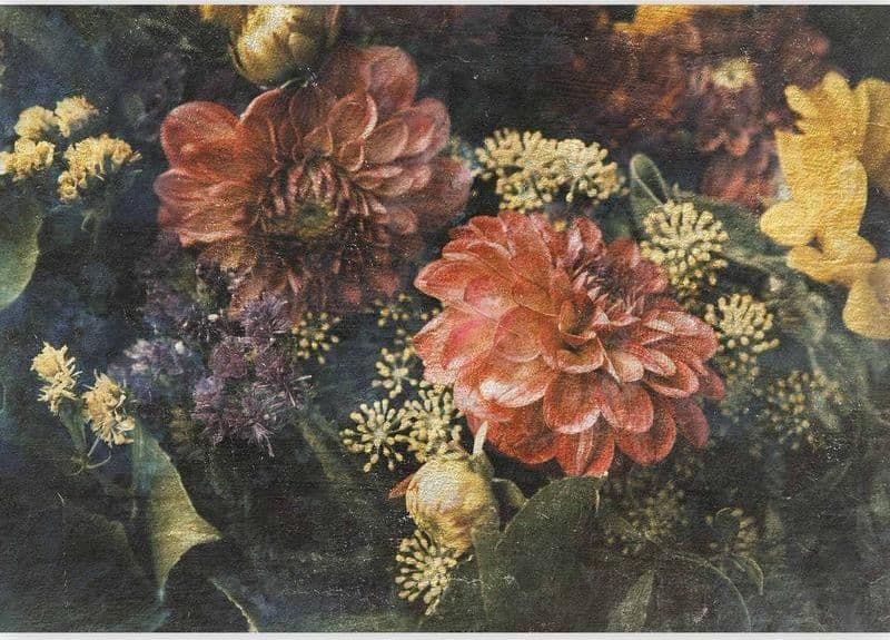 Carta da parati - Retro Flowers - First Variant in Carta da parati Collezione Casa - Trebisacce, commercioVirtuoso.it