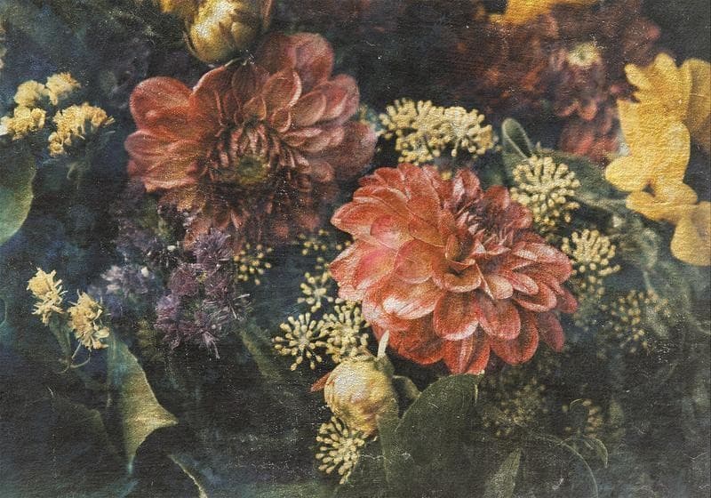 Carta da parati - Retro Flowers - First Variant in Carta da parati Collezione Casa - Trebisacce, commercioVirtuoso.it