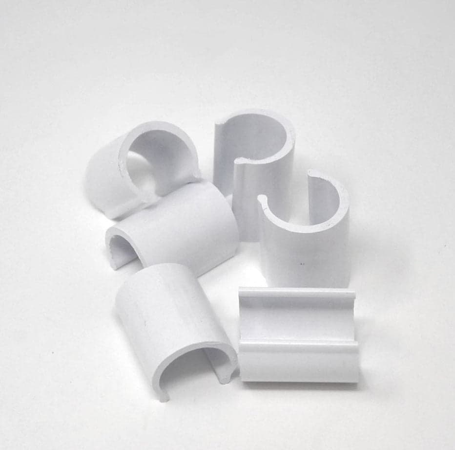 CLIPS PVC BIANCO PER SERRE PZ.100 --- - per tubi da ø mm.20 in prodotto EuroStore07 - Alatri, commercioVirtuoso.it