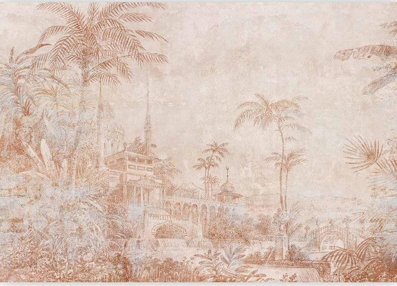 Carta da parati - Indian Temple - First Variant in Carta da parati Collezione Casa - Trebisacce, commercioVirtuoso.it