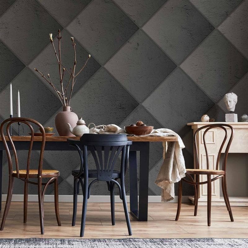 Carta da parati - Grey symmetry - geometric pattern in concrete pattern with light joints in Carta da parati Collezione Casa - Trebisacce, commercioVirtuoso.it