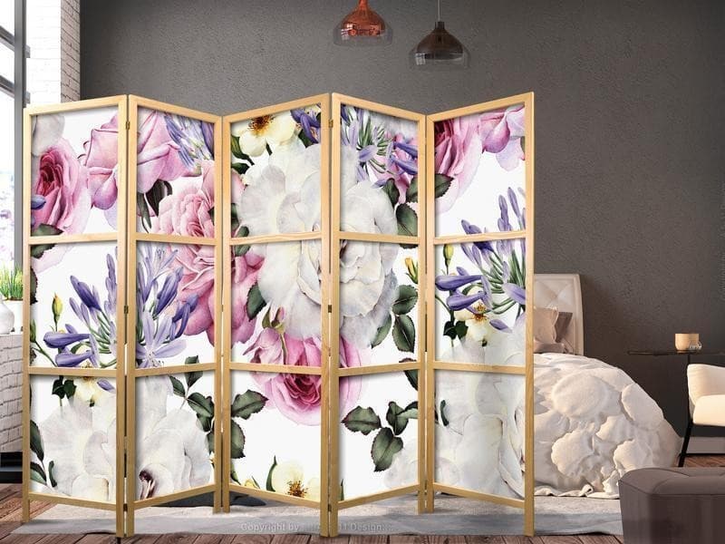 Paravento giapponese Fiori primaverili 5 ante in Paraventi Collezione Casa - Trebisacce, commercioVirtuoso.it