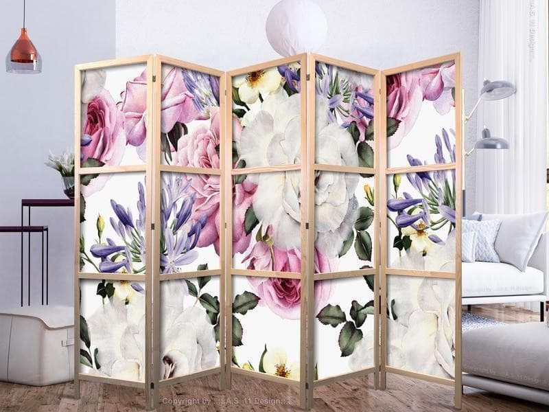 Paravento giapponese Fiori primaverili 5 ante in Paraventi Collezione Casa - Trebisacce, commercioVirtuoso.it