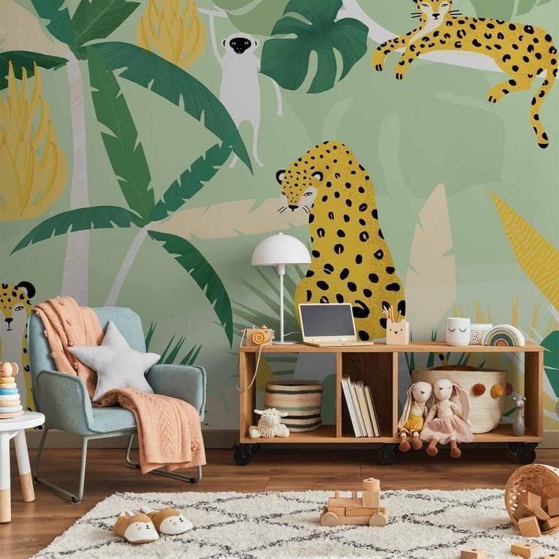 Carta da parati - Cheetahs in the jungle - landscape with animals in the tropics for children in Carta da parati Collezione Casa - Trebisacce, commercioVirtuoso.it