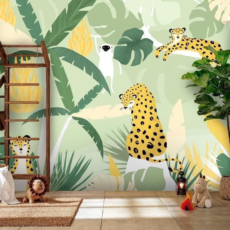Carta da parati - Cheetahs in the jungle - landscape with animals in the tropics for children in Carta da parati Collezione Casa - Trebisacce, commercioVirtuoso.it