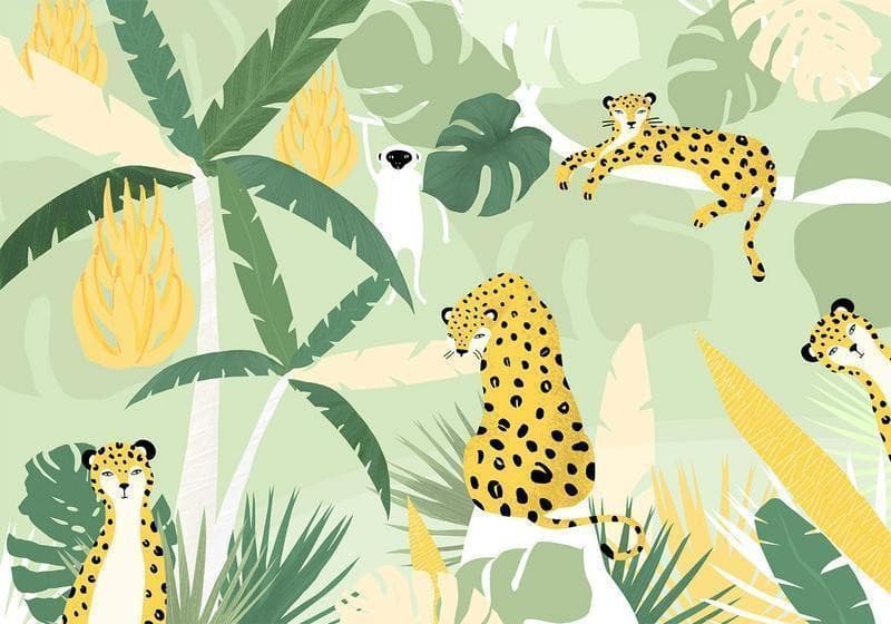 Carta da parati - Cheetahs in the jungle - landscape with animals in the tropics for children in Carta da parati Collezione Casa - Trebisacce, commercioVirtuoso.it