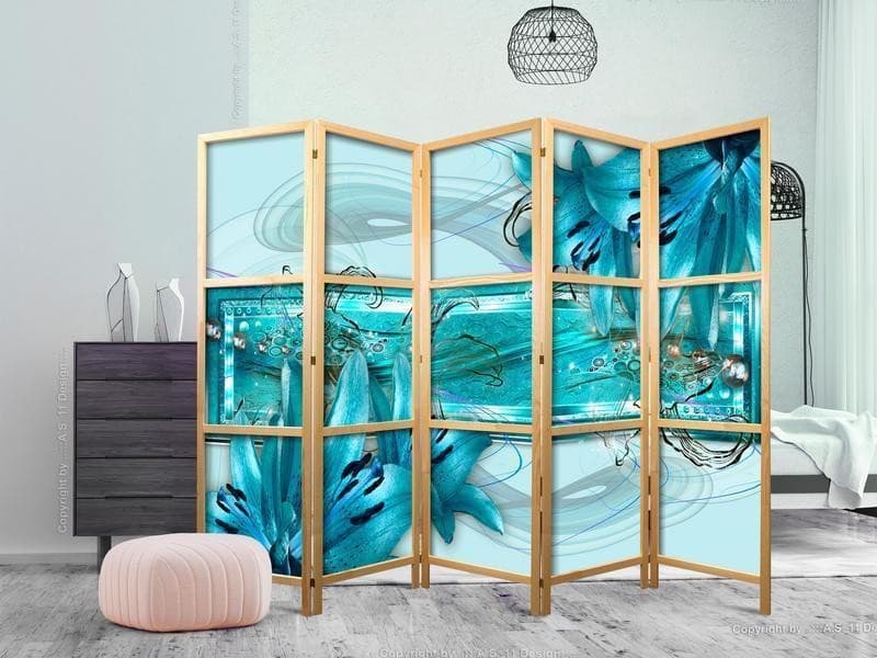 Paravento giapponese Giglio azzurro 5 ante in Paraventi Collezione Casa - Trebisacce, commercioVirtuoso.it