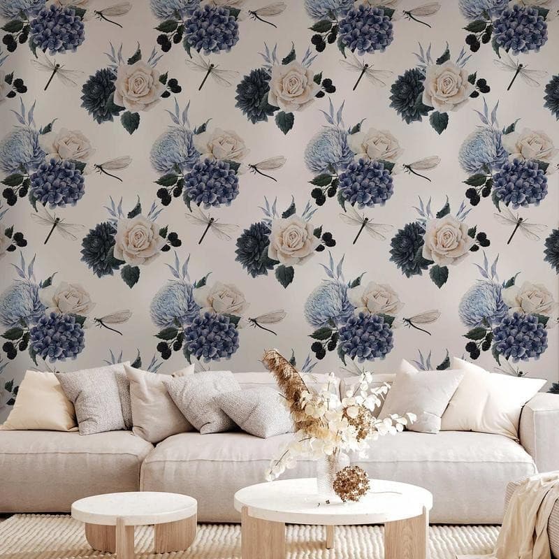 Tappezzeria murale - Roses and Hydrangeas in Carta da parati Collezione Casa - Trebisacce, commercioVirtuoso.it