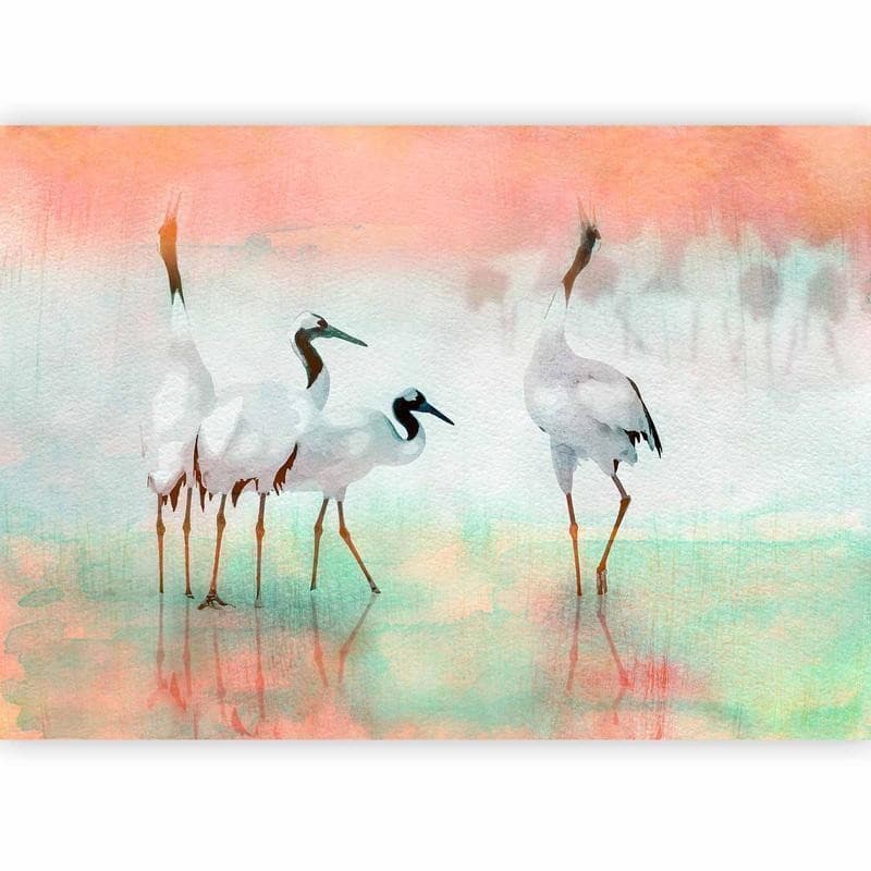 Carta da parati - Cranes in Pastels in Carta da parati Collezione Casa - Trebisacce, commercioVirtuoso.it